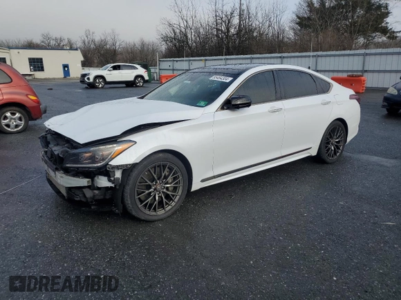 2018 Genesis G80 Sport with VIN KMHGN4JB7JU268654, listed as a Copart auction lot 85464304 with 72,385 mi miles and Salvage Title. Bid and sale history available at DreamBid. Image 1.
