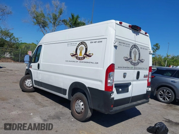 2022 Ram ProMaster Cargo with VIN 3C6LRVBG6NE118991, listed as a IAAI auction lot 41828552 with 55,016 mi miles. Bid and sale history available at carsss.com. Image 3.