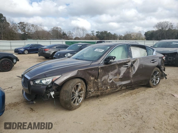 2017 Infiniti Q50 Signature Edition with VIN JN1EV7AP0HM739324, listed as a Copart auction lot 43063345 with 124,406 mi miles and Salvage Title. Bid and sale history available at DreamBid. Image 1.