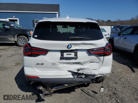 2024 BMW X3 xDrive30i with VIN 5UX53DP0XR9V54471, listed as a Copart auction lot 49241855 with 10,125 mi miles and Salvage Title. Bid and sale history available at carsss.com. Image 6.