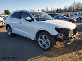 2020 Audi Q3 S line Premium Plus with VIN WA1EECF3XL1125347, listed as a Copart auction lot 42769355 with 44,501 mi miles and Salvage Title. Bid and sale history available at carsss.com. Image 4.