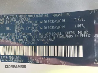 2018 Toyota Sienna SE с VIN 5TDXZ3DC1JS919062, выставлен на аукционе IAAI как лот 42790530 с пробегом 107 040 миль миль и . История ставок и продаж доступна на DreamBid. Изображение 9.