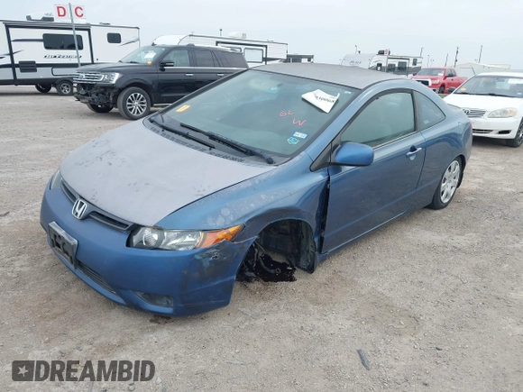 2007 Honda Civic Cpe LX with VIN 2HGFG12657H582102, listed as a IAAI auction lot 42030068 with 166,172 mi miles. Bid and sale history available at carsss.com. Image 6.