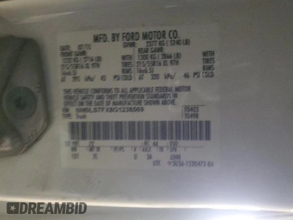 2016 Ford Transit Connect XLT с VIN NM0LS7FX8G1238569, выставлен на аукционе Copart как лот 45000505 с пробегом 168 037 миль миль и Чистый • Clean title. История ставок и продаж доступна на DreamBid. Изображение 13.