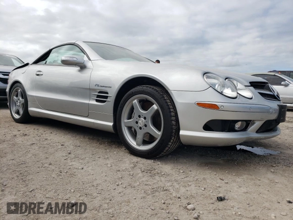 2005 Mercedes-Benz SL 55 AMG with VIN WDBSK74F85F101459, listed as a Copart auction lot 75136414 with 56,809 mi miles and Non repairable. Bid and sale history available at DreamBid. Image 4.