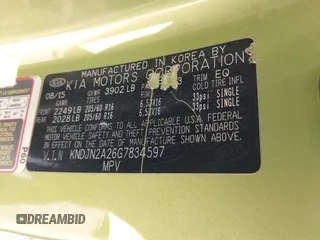 2016 Kia Soul with VIN KNDJN2A26G7834597, listed as a IAAI auction lot 42015671 with 90,094 mi miles. Bid and sale history available at carsss.com. Image 9.