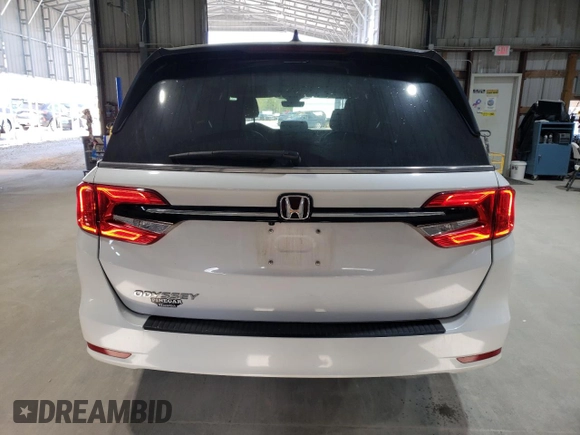 2024 Honda Odyssey EX-L with VIN 5FNRL6H68RB005052, listed as a Copart auction lot 53072325 with 34,758 mi miles and Salvage Title. Bid and sale history available at DreamBid. Image 6.
