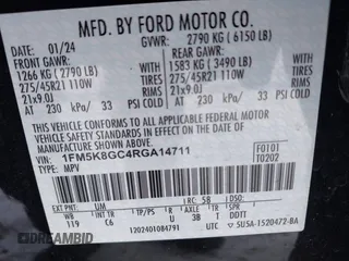 2024 Ford Explorer ST with VIN 1FM5K8GC4RGA14711, listed as a IAAI auction lot 41071097 with 14,988 mi miles. Bid and sale history available at carsss.com. Image 9.
