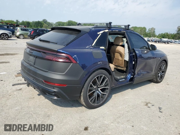 2021 Audi Q8 Prestige with VIN WA1FVAF13MD027865, listed as a Copart auction lot 61099344 with 41,905 mi miles and Salvage title. Bid and sale history available at DreamBid. Image 3.