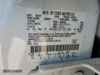 2008 Ford Super Duty F-350 DRW XL with VIN 1FTWW33RX8EC33516, listed as a Copart auction lot 82907584 with 0 mi miles and Salvage Title. Bid and sale history available at carsss.com. Image 12.