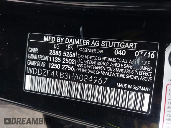 2017 Mercedes-Benz E 300 Luxury with VIN WDDZF4KB3HA084967, listed as a IAAI auction lot 42281964 with 77,270 mi miles and . Bid and sale history available at DreamBid. Image 9.