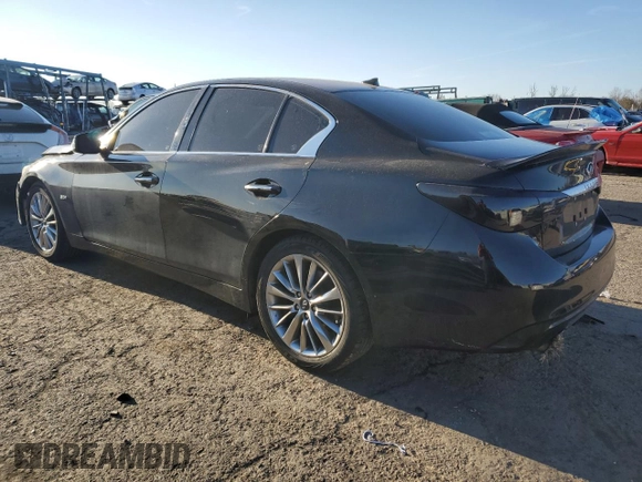 2018 Infiniti Q50 3.0t LUXE with VIN JN1EV7APXJM590796, listed as a Copart auction lot 47481395 with 91,360 mi miles and Salvage Title. Bid and sale history available at carsss.com. Image 2.