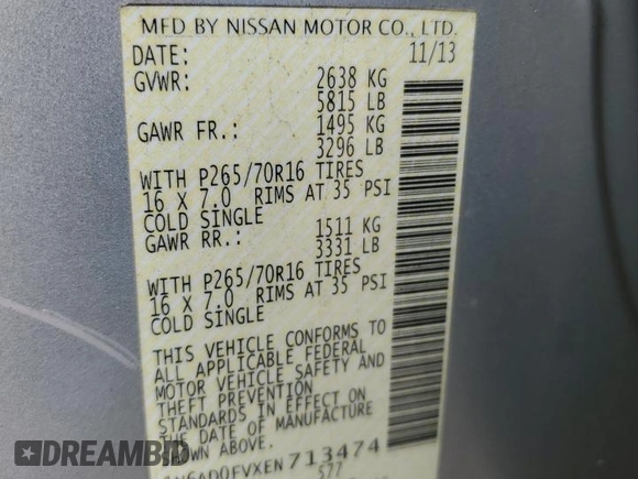 2014 Nissan Frontier SL z VIN 1N6AD0FVXEN713474, wystawiony jako Copart lot #72999424 z przebiegiem 155 115 mil mil oraz Szkoda całkowita • Salvage title. Historia ofert i sprzedaży dostępna na DreamBid. Obrazek 12.