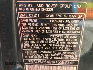 2001 Land Rover Range Rover z VIN SALPM16461A455877, wystawiony jako Copart lot #73062514 z przebiegiem Nie podano mil oraz Czysty tytuł • Clean title. Historia ofert i sprzedaży dostępna na DreamBid. Obrazek 13.