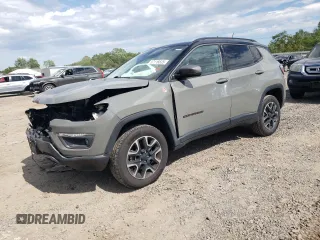 2019 Jeep Compass Trailhawk with VIN 3C4NJDDB3KT704317, listed as a Copart auction lot 57116635 with 43,323 mi miles and Salvage title. Bid and sale history available at DreamBid. Image 1.