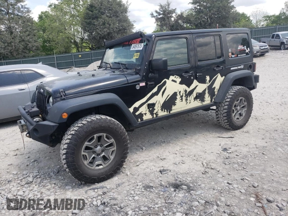 2014 Jeep Wrangler Unlimited Rubicon with VIN 1C4BJWFGXEL291187, listed as a Copart auction lot 54897675 with 227,478 mi miles and Salvage title. Bid and sale history available at DreamBid. Image 1.