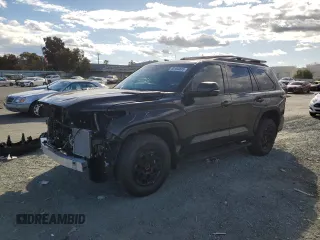 2025 Toyota Sequoia SR5 with VIN 7SVAAABA7SX054053, listed as a Copart auction lot 48164835 with 4,009 mi miles and Salvage Title. Bid and sale history available at carsss.com. Image 1.