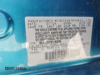 2015 Nissan Note S with VIN 3N1CE2CP8FL369285, listed as a Copart auction lot 62345535 with 78,980 mi miles and Salvage title. Bid and sale history available at DreamBid. Image 12.
