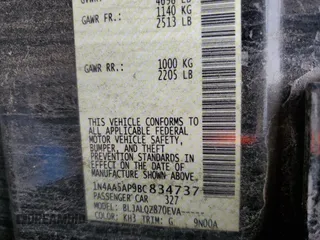 2011 Nissan Maxima SV с VIN 1N4AA5AP9BC834737, выставлен на аукционе Copart как лот 58487575 с пробегом Не указан миль и Списание • Salvage title. История ставок и продаж доступна на DreamBid. Изображение 12.