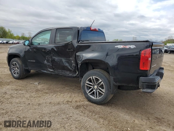 2021 Chevrolet Colorado 4WD Work Truck with VIN 1GCGTBEN4M1107560, listed as a Copart auction lot 55130855 with 65,567 mi miles and Non repairable. Bid and sale history available at DreamBid. Image 2.