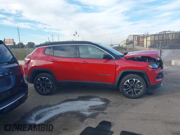 2023 Jeep Compass (RED) Edition with VIN 3C4NJDCN9PT551512, listed as a IAAI auction lot 40638010 with 28,096 mi miles and . Bid and sale history available at carsss.com. Image 13.