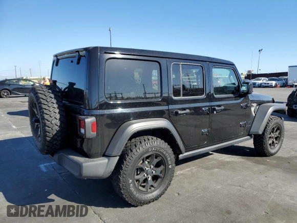 2021 Jeep Wrangler Unlimited Willys with VIN 1C4HJXDGXMW714608, listed as a Copart auction lot 47487375 with 20,260 mi miles and Clean title. Bid and sale history available at DreamBid. Image 3.