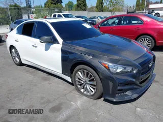 2019 Infiniti Q50 3.0t Signature Edition with VIN JN1EV7AP4KM540378, listed as a IAAI auction lot 41871999 with 120,990 mi miles. Bid and sale history available at carsss.com. Image 1.