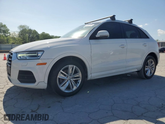 2017 Audi Q3 Premium with VIN WA1BCCFS0HR010488, listed as a Copart auction lot 54062635 with 138,527 mi miles and Clean Title. Bid and sale history available at carsss.com. Image 1.