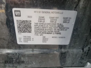 2022 Cadillac XT4 AWD Sport с VIN 1GYFZFR46NF170841, выставлен на аукционе Copart как лот 55863705 с пробегом 14 745 миль миль и Списание • Salvage title. История ставок и продаж доступна на DreamBid. Изображение 13.