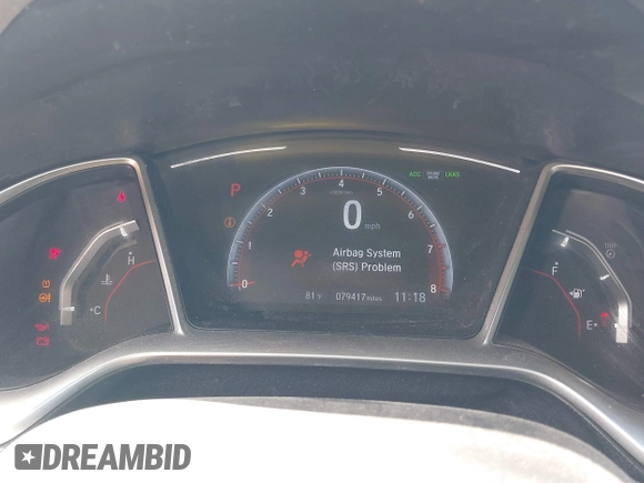 2019 Honda Civic Sport with VIN 2HGFC2F86KH525252, listed as a IAAI auction lot 41998144 with 79,417 mi miles and . Bid and sale history available at DreamBid. Image 7.