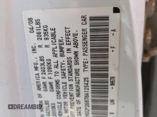 2008 Honda Accord EX-L z VIN 1HGCP26878A125425, wystawiony jako Copart lot #56971985 z przebiegiem 168 223 mil mil oraz Szkoda całkowita • Salvage title. Historia ofert i sprzedaży dostępna na DreamBid. Obrazek 12.