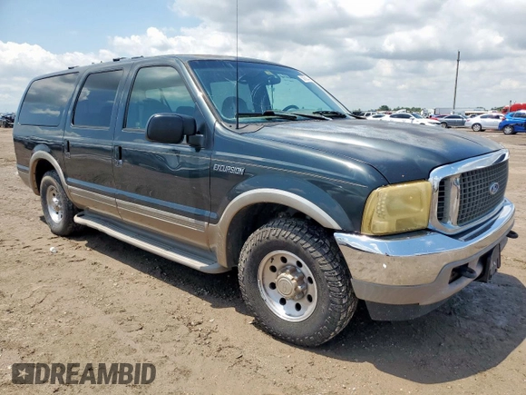 2000 Ford Excursion Limited z VIN 1FMNU42L0YED60100, wystawiony jako Copart lot #58760345 z przebiegiem 239 477 mil mil oraz Szkoda całkowita • Salvage title. Historia ofert i sprzedaży dostępna na DreamBid. Obrazek 4.
