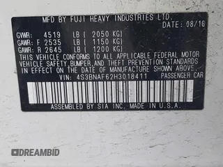 2017 Subaru Legacy Premium with VIN 4S3BNAF62H3018411, listed as a IAAI auction lot 42026594 with 144,834 mi miles. Bid and sale history available at carsss.com. Image 9.