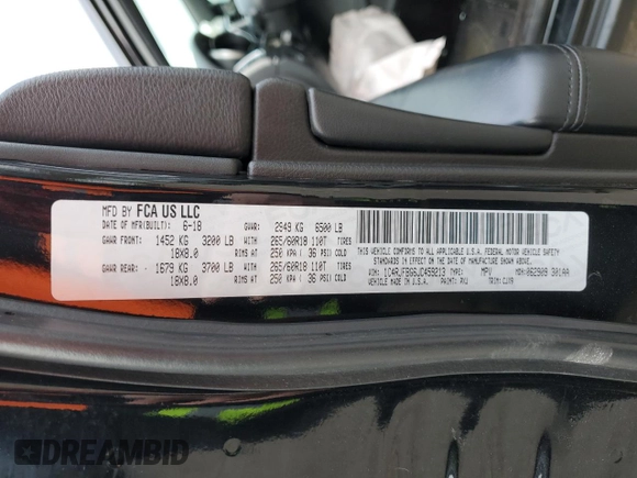 2018 Jeep Grand Cherokee Limited with VIN 1C4RJFBG6JC459213, listed as a Copart auction lot 87079644 with 134,848 mi miles and Salvage title. Bid and sale history available at DreamBid. Image 12.