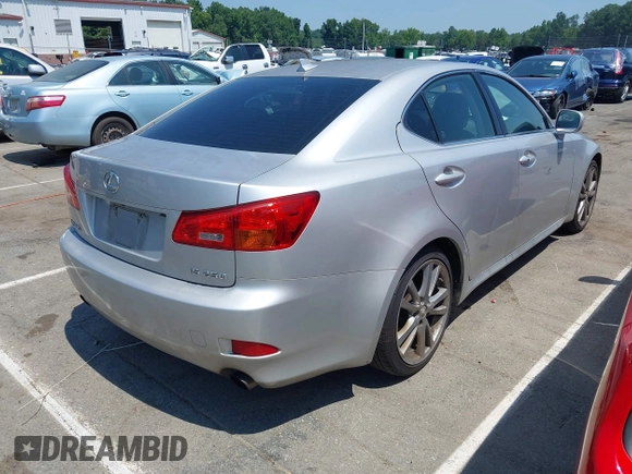 2008 Lexus IS 250 with VIN JTHBK262682066851, listed as a IAAI auction lot 42683470 with 273,600 mi miles and . Bid and sale history available at DreamBid. Image 4.