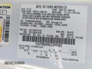2016 Ford Mustang EcoBoost Premium with VIN 1FATP8UH9G5299482, listed as a IAAI auction lot 42128445 with 134,166 mi miles and . Bid and sale history available at DreamBid. Image 9.