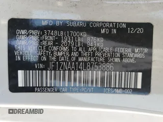 2020 Toyota 86 with VIN JF1ZNAA14L8753886, listed as a Copart auction lot 89205505 with 59,541 mi miles and Salvage Title. Bid and sale history available at carsss.com. Image 12.