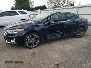2019 Ford Fusion Titanium with VIN 3FA6P0K96KR102400, listed as a Copart auction lot 53319485 with 76,188 mi miles and Salvage Title. Bid and sale history available at carsss.com. Image 1.