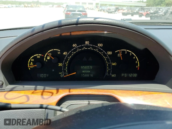 2002 Mercedes-Benz S-Class 4.3L with VIN WDBNG70J22A265355, listed as a Copart auction lot 66661864 with 158,816 mi miles and Salvage Title. Bid and sale history available at carsss.com. Image 8.