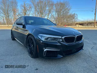 2018 BMW 5 Series M550i xDrive with VIN WBAJB9C55JB035226, listed as a Copart auction lot 53830955 with 156,183 mi miles and Clean Title. Bid and sale history available at carsss.com. Image 1.