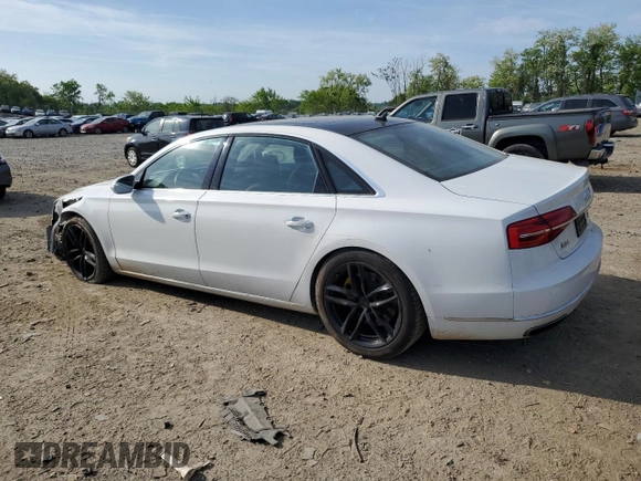 2015 Audi A8 4.0T with VIN WAU32AFD6FN006093, listed as a Copart auction lot 55259555 with 100,838 mi miles and Salvage title. Bid and sale history available at DreamBid. Image 2.