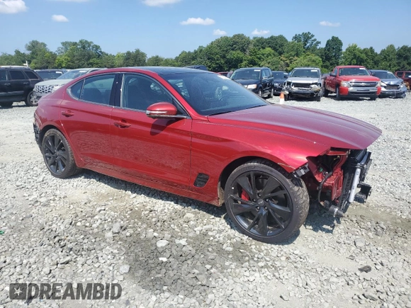 2022 Genesis G70 3.3T with VIN KMTG54TE0NU103418, listed as a Copart auction lot 61024094 with 7,750 mi miles and Salvage Title. Bid and sale history available at carsss.com. Image 4.