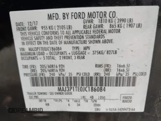 2018 Ford EcoSport SE z VIN MAJ3P1TE0JC186084, wystawiony jako IAAI lot #42259332 z przebiegiem 60 709 mil mil oraz . Historia ofert i sprzedaży dostępna na DreamBid. Obrazek 9.