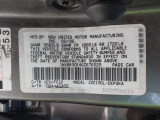 2006 Toyota Corolla CE with VIN 1NXBR30E46Z676525, listed as a IAAI auction lot 42615996 with 275,881 mi miles and . Bid and sale history available at DreamBid. Image 9.