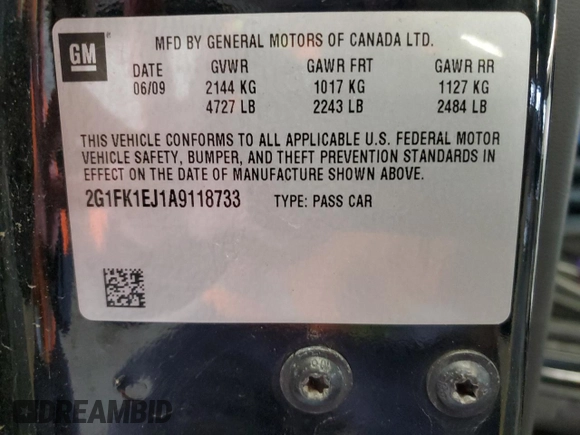 2010 Chevrolet Camaro 2SS with VIN 2G1FK1EJ1A9118733, listed as a Copart auction lot 45145235 with 91,083 mi miles and Salvage title. Bid and sale history available at DreamBid. Image 12.
