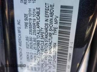 2020 Acura RDX w/Technology Pkg with VIN 5J8TC2H55LL013864, listed as a Copart auction lot 42448774 with 37,086 mi miles. Bid and sale history available at carsss.com. Image 12.