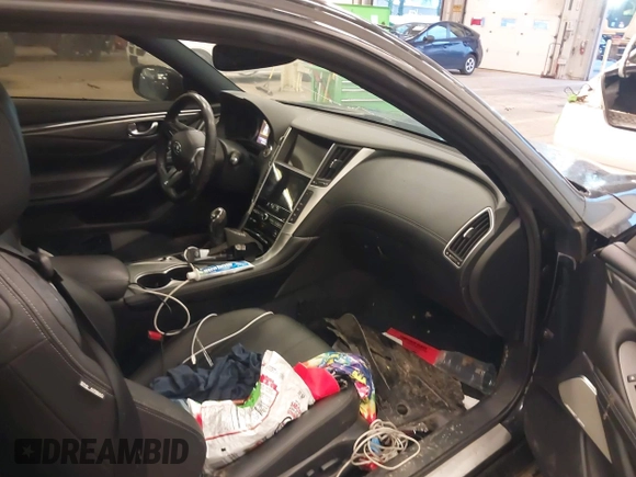 2018 Infiniti Q60 Luxe with VIN JN1EV7EL1JM393037, listed as a IAAI auction lot 41308526 with 54,065 mi miles and . Bid and sale history available at DreamBid. Image 5.