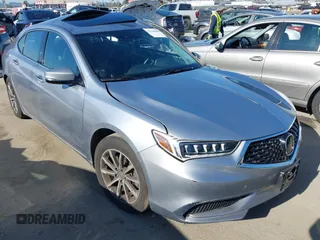 2020 Acura TLX with VIN 19UUB1F37LA007627, listed as a IAAI auction lot 42140800 with 53,636 mi miles. Bid and sale history available at carsss.com. Image 1.