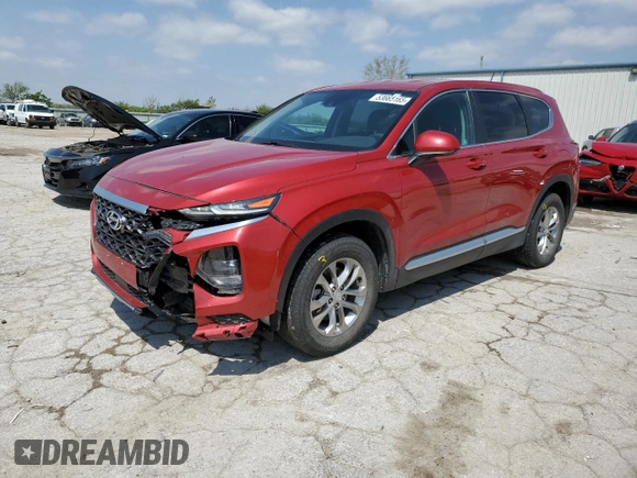 2019 Hyundai Santa Fe SE with VIN 5NMS23AD9KH017324, listed as a Copart auction lot 53665165 with 120,032 mi miles and Salvage title. Bid and sale history available at DreamBid. Image 1.