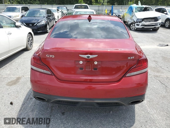2019 Genesis G70 3.3T Advanced with VIN KMTG34LE3KU021961, listed as a Copart auction lot 65022834 with 45,498 mi miles and Salvage Title. Bid and sale history available at carsss.com. Image 6.